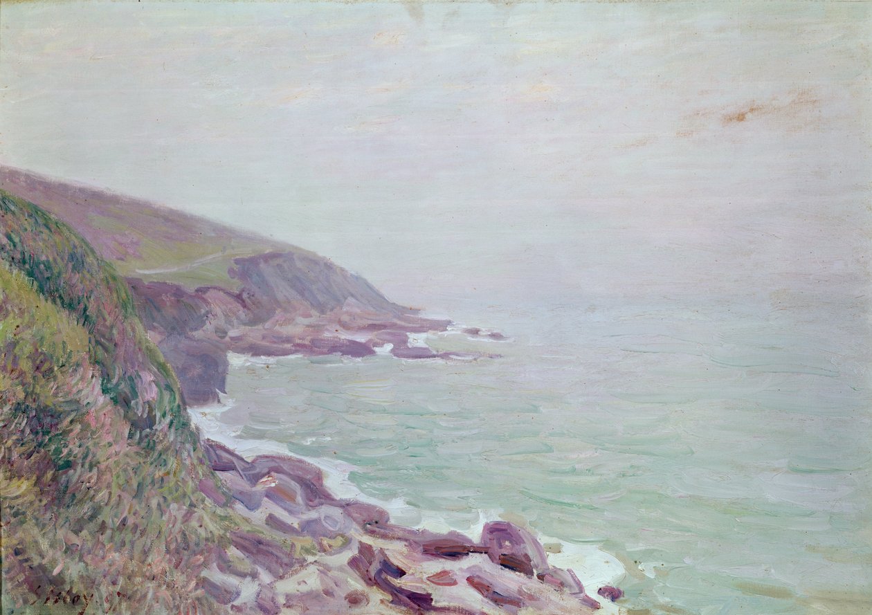 Walesin rannikko, sumuinen aamu, 1897 tekijältä Alfred Sisley