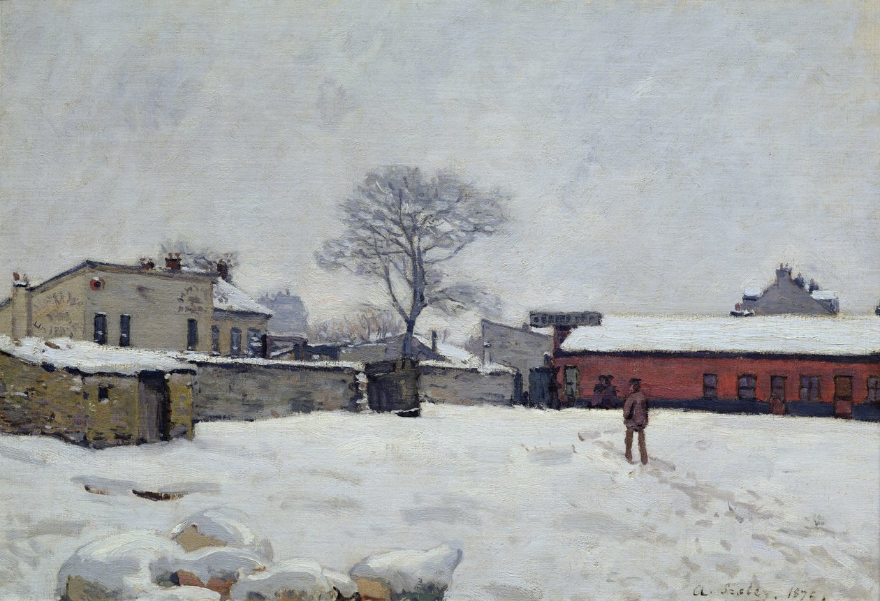 Under Snow: piha Marly-le-Roissa, 1876 tekijältä Alfred Sisley