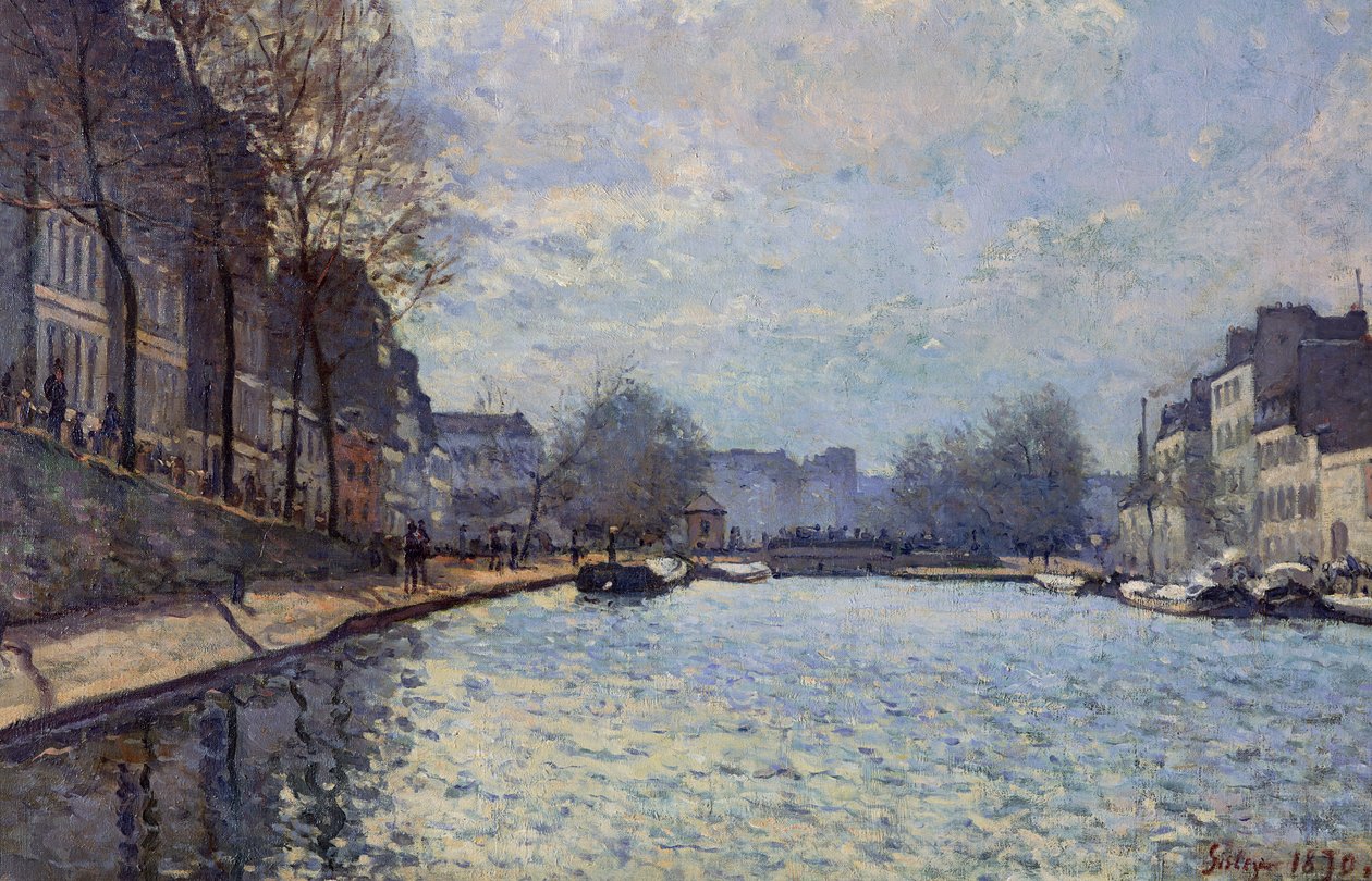 Näkymä Saint-Martinin kanavalle, Pariisi, 1870 tekijältä Alfred Sisley