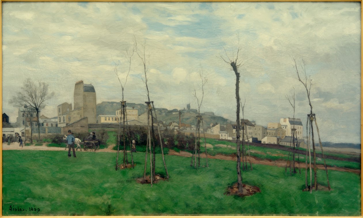 Vue de Montmartre depuis la Cité des Fleurs aux Batignolles tekijältä Alfred Sisley