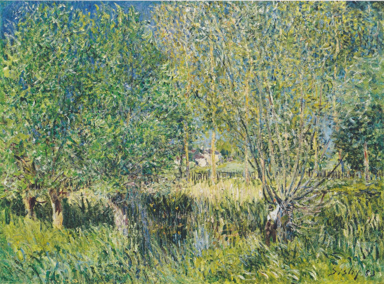 Weiden am Ufer der Orvanne tekijältä Alfred Sisley