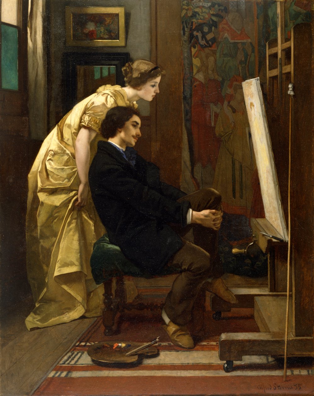 Taidemaalari ja hänen mallinsa tekijältä Alfred Emile Stevens