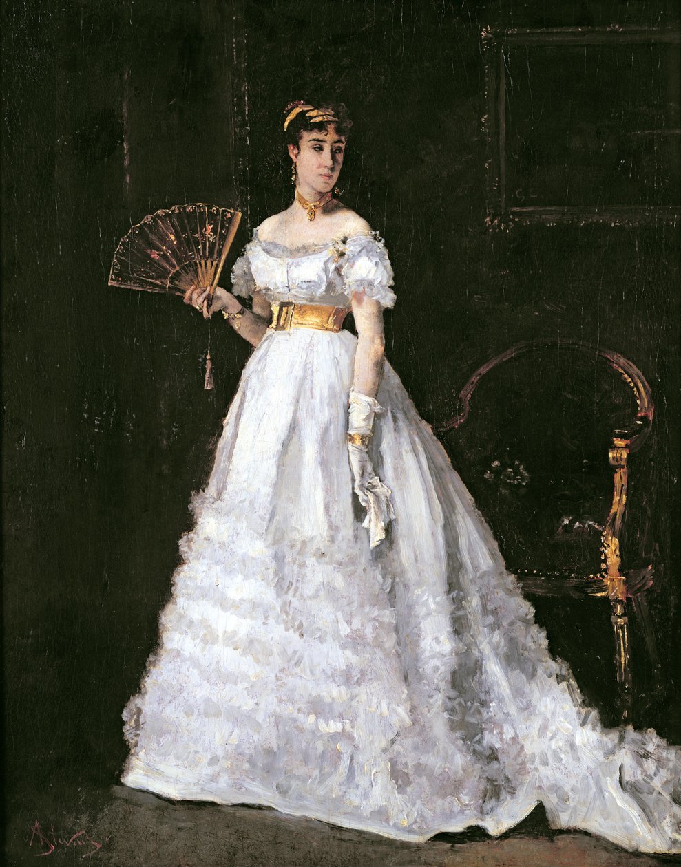 Nainen valkoisessa tekijältä Alfred Emile Stevens