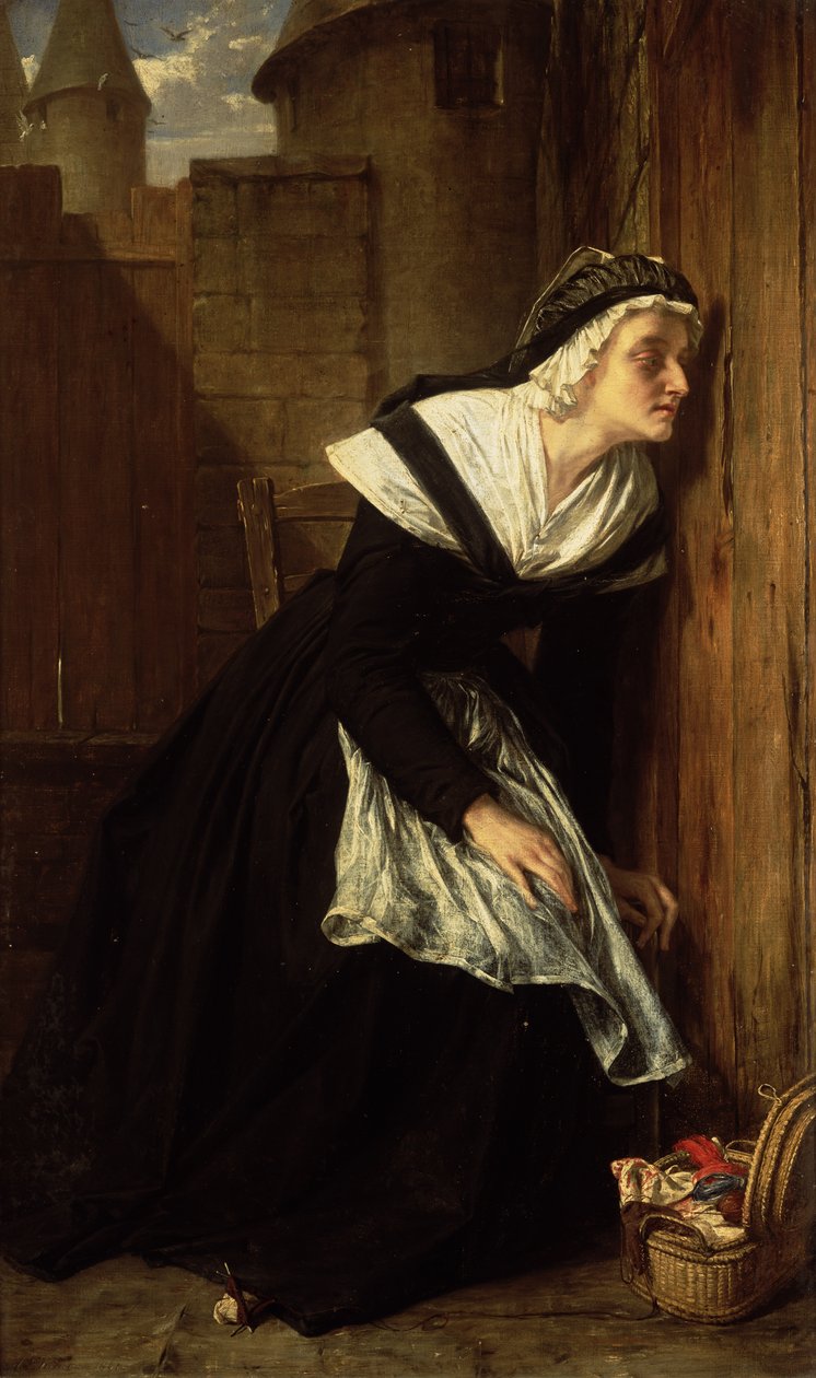 Marie Antoinette Temppelin vankilassa, 1861 tekijältä Alfred W. Elmore