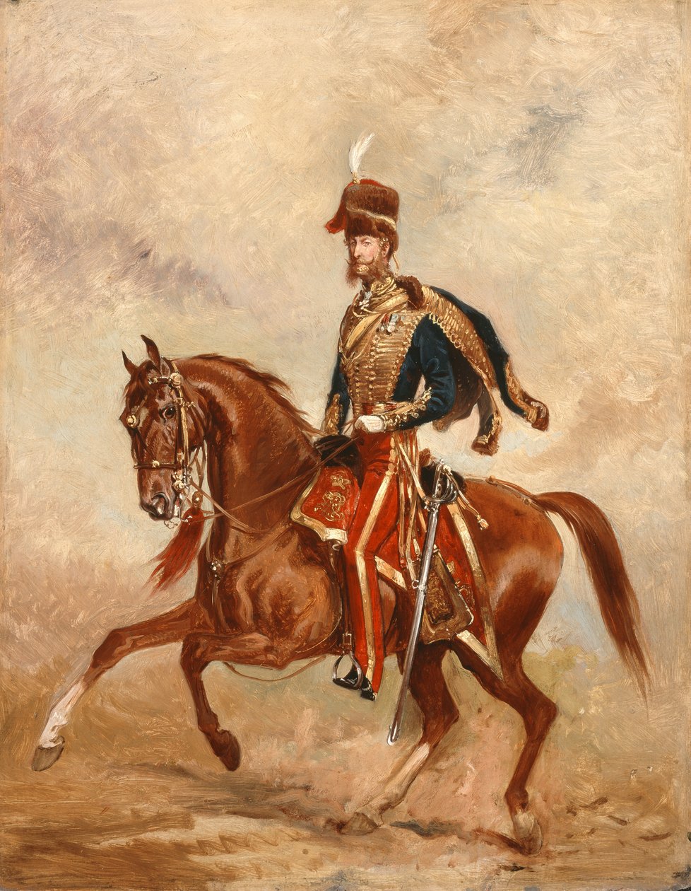 Everstiluutnantti James Thomas Brudenell (1797-1868) Cardiganin 7. Earl, n. 1854 (öljy myllylevylle) tekijältä Alfred de Prades