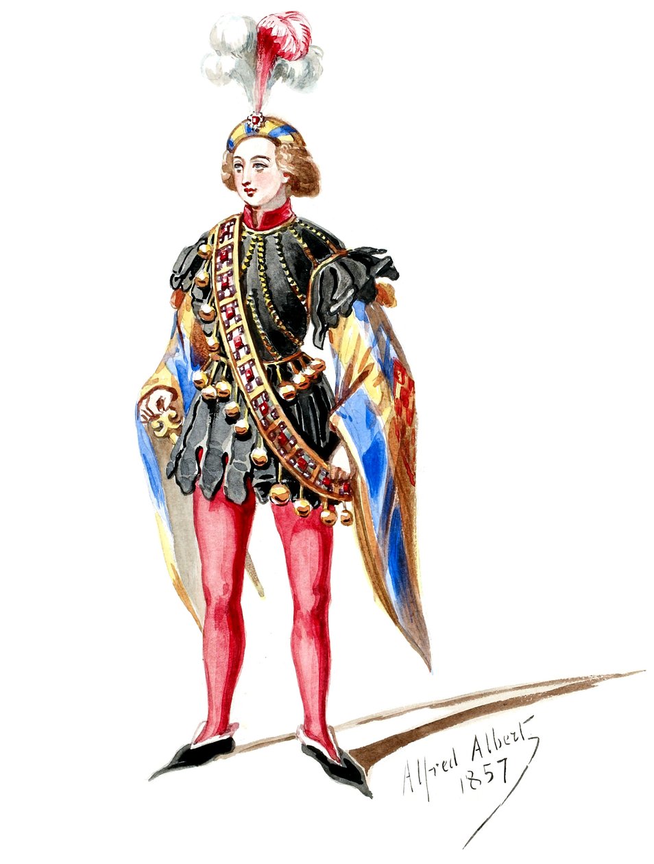 Halévy - La magicienne - pukumallit Alfred Albert - 09. Sivu. Kahdeksan statisti (retusoitu). tekijältä Alfred Albert