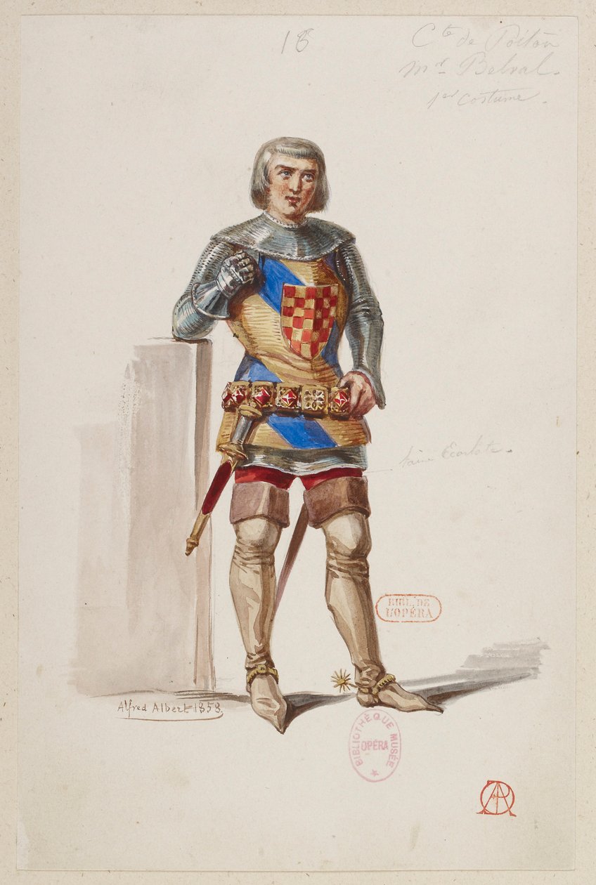 Halévy - La magicienne - Alfred Albertin pukumallit - 16. Comte de Poitou, 1. puku, M. Belval. tekijältä Alfred Albert