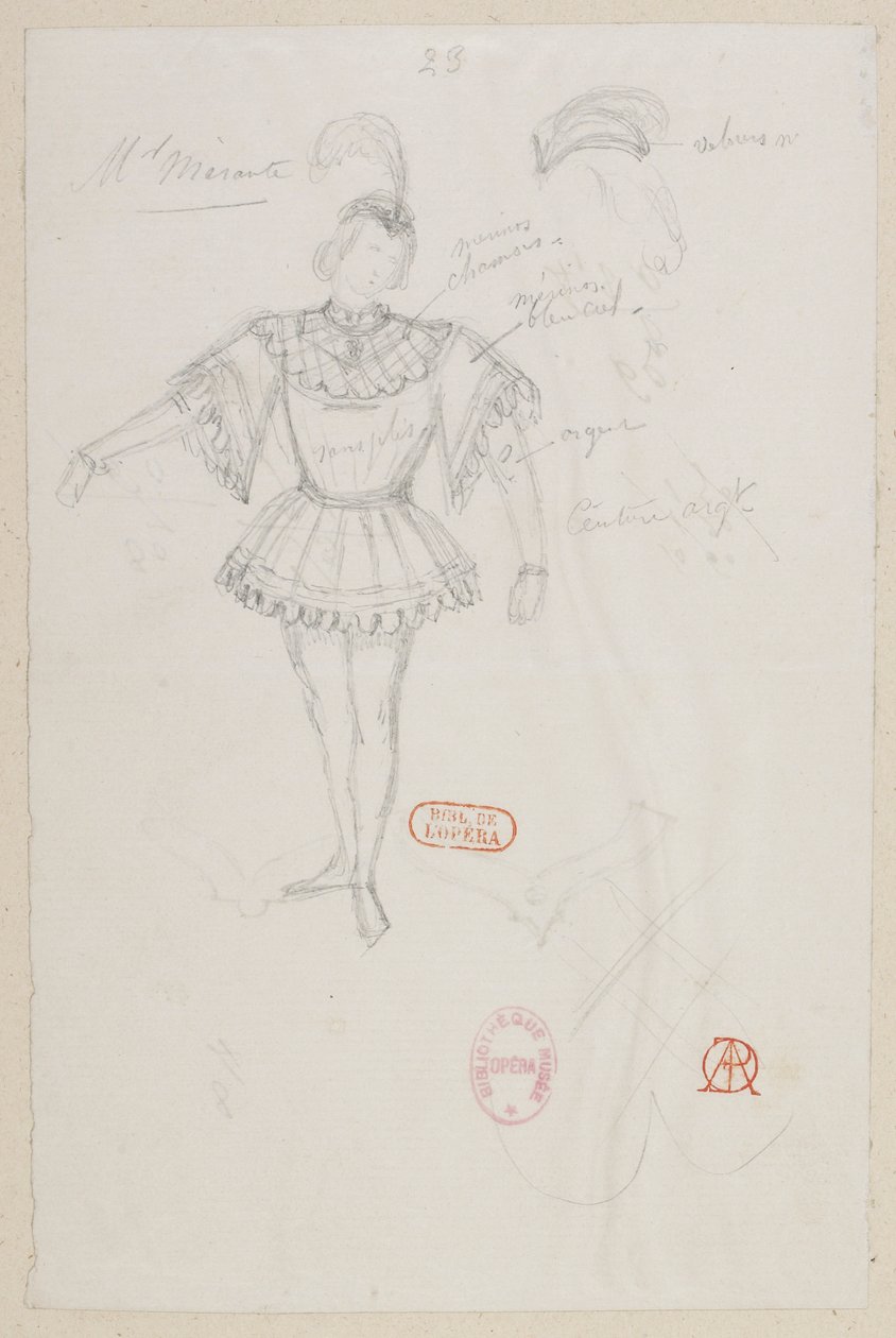 Halévy - La magicienne - Alfred Albertin pukumallit - 23. M. Mérante, (pas de deux) tekijältä Alfred Albert
