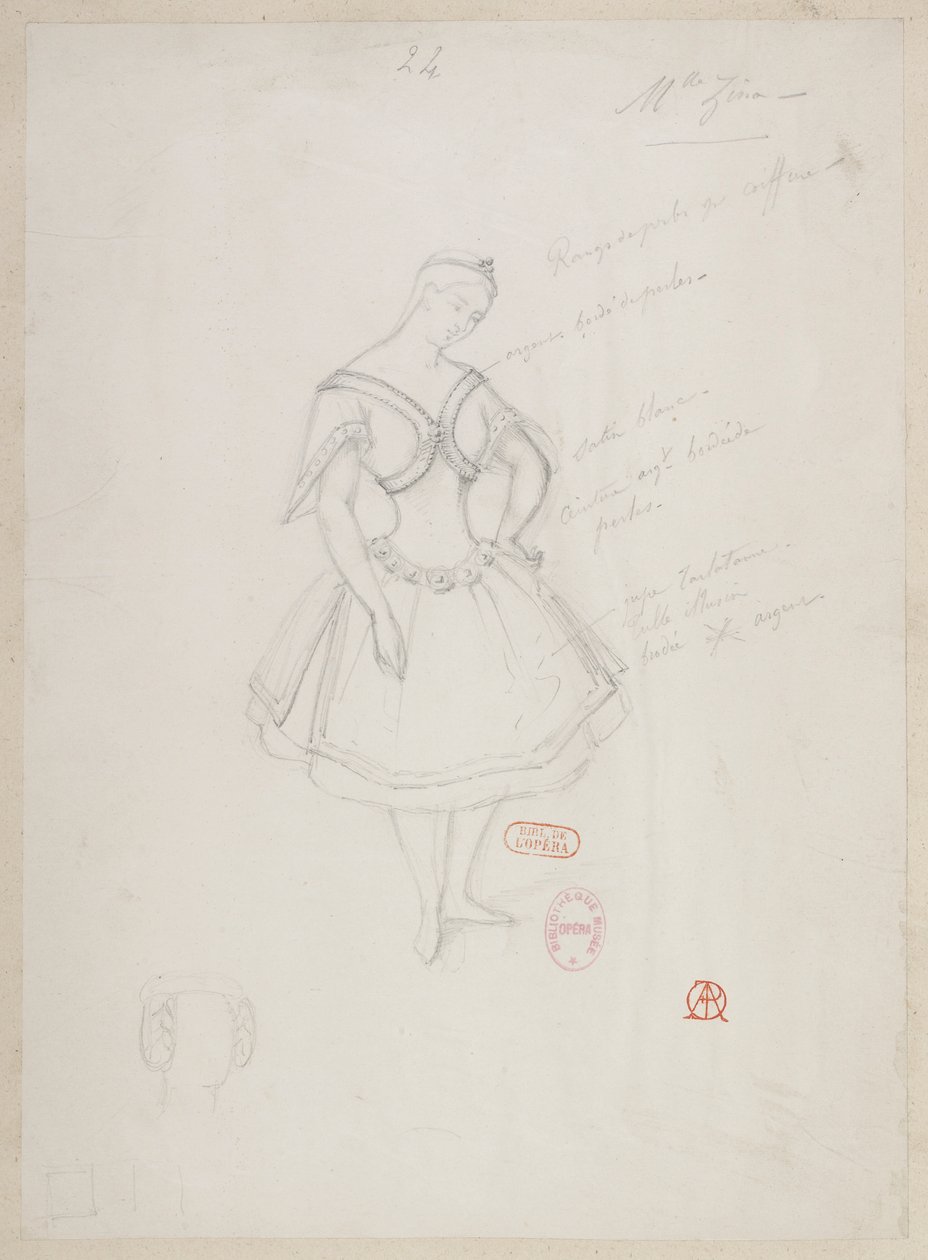 Halévy - La magicienne - Alfred Albertin pukumallit - 24. Mlle Zina, (pas de deux) tekijältä Alfred Albert