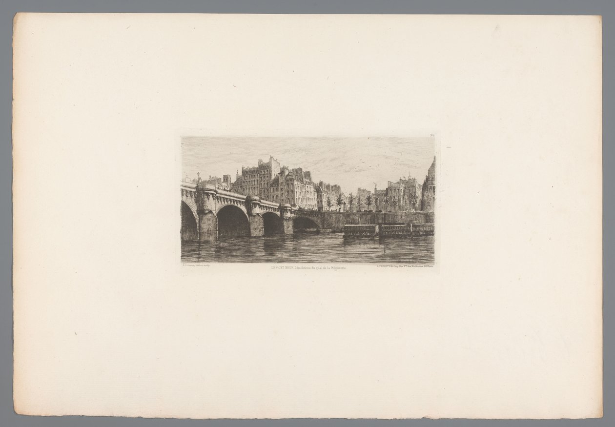 Näkymä Pont Neufille Le Pont Neuf (otsikko esineessä) Ranskalaiset etsaukset vuodelta 1874 (sarjan nimi) L