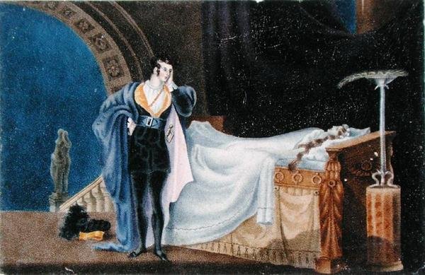 Ateisti katselemassa vaimonsa ruumista, kirjoittanut Charlotte Bronte (1816-55) (litho) tekijältä Alfred B. (after) Clayton