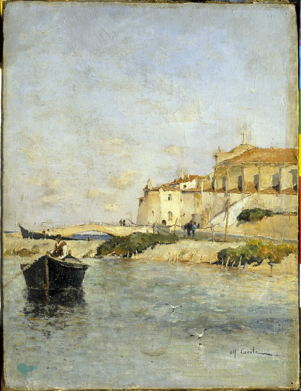 Kalastajakylä. Alfred Casilen (1848-1909) maalaus. Limoux, Musee Petiet. tekijältä Alfred Casile