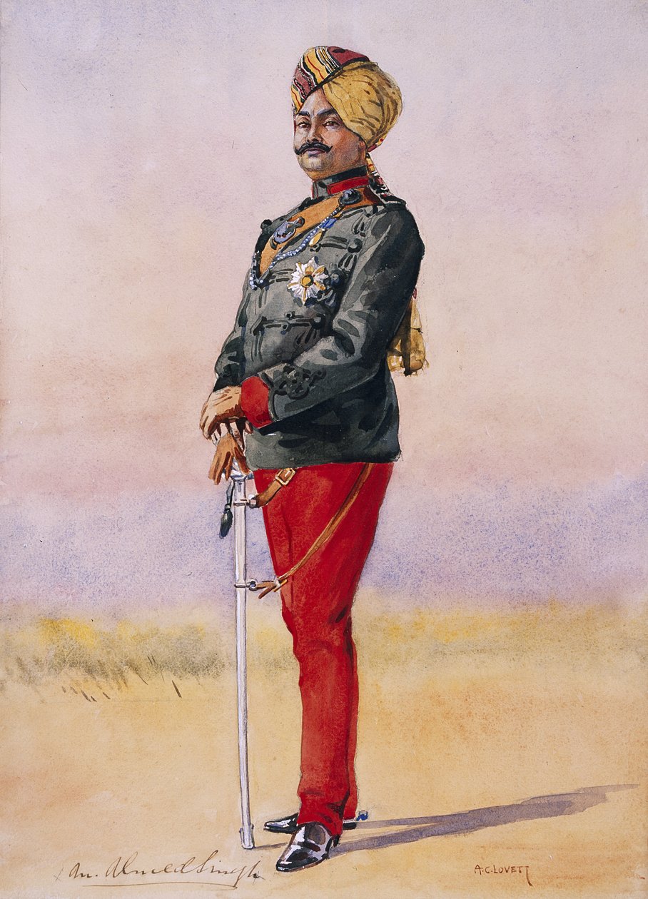 Kunniamajuri H.H. Sir Umed Singh Bahadur, Kotan maharao, kuvitus majuri G.F. MacMunnin vuonna 1911 julkaisemaan teokseen 