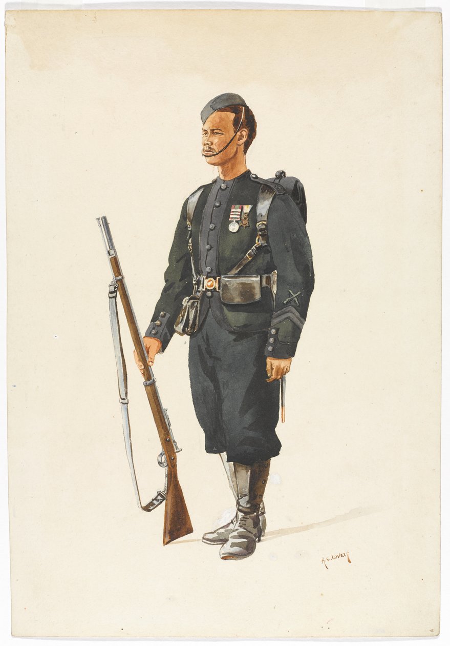 4. Gurkha-rykmentin kivääri marssijärjestyksessä tekijältä Alfred Crowdy Lovett