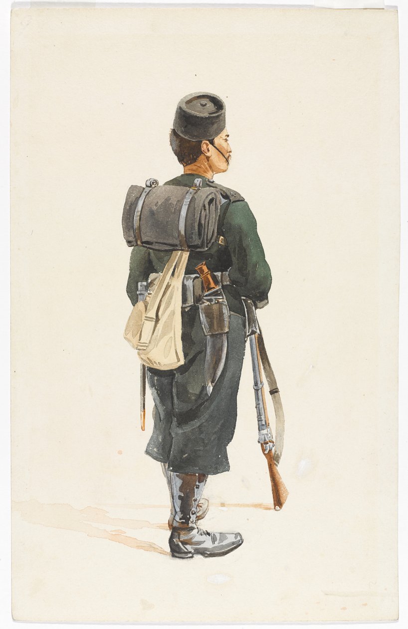 4. Gurkha-rykmentin kivääri marssijärjestyksessä, 1890 tekijältä Alfred Crowdy Lovett