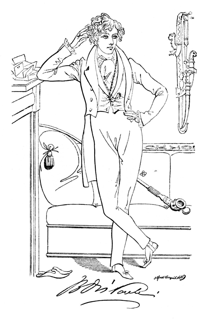 Benjamin Disraeli, c1835, 1904 tekijältä Alfred Crowquill
