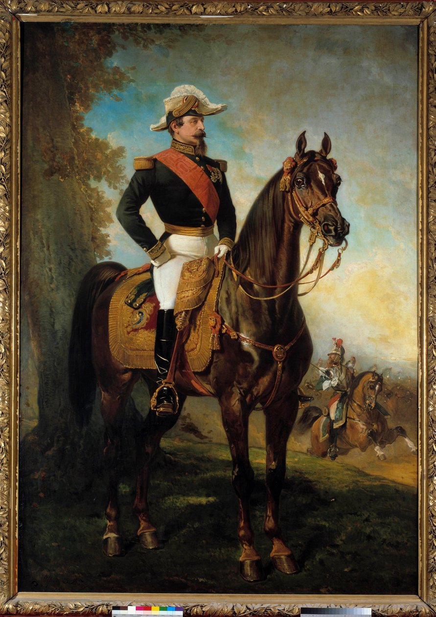 Keisari Napoleon III:n (1808-1873) ratsastusmuotokuva Alfred de Dreux