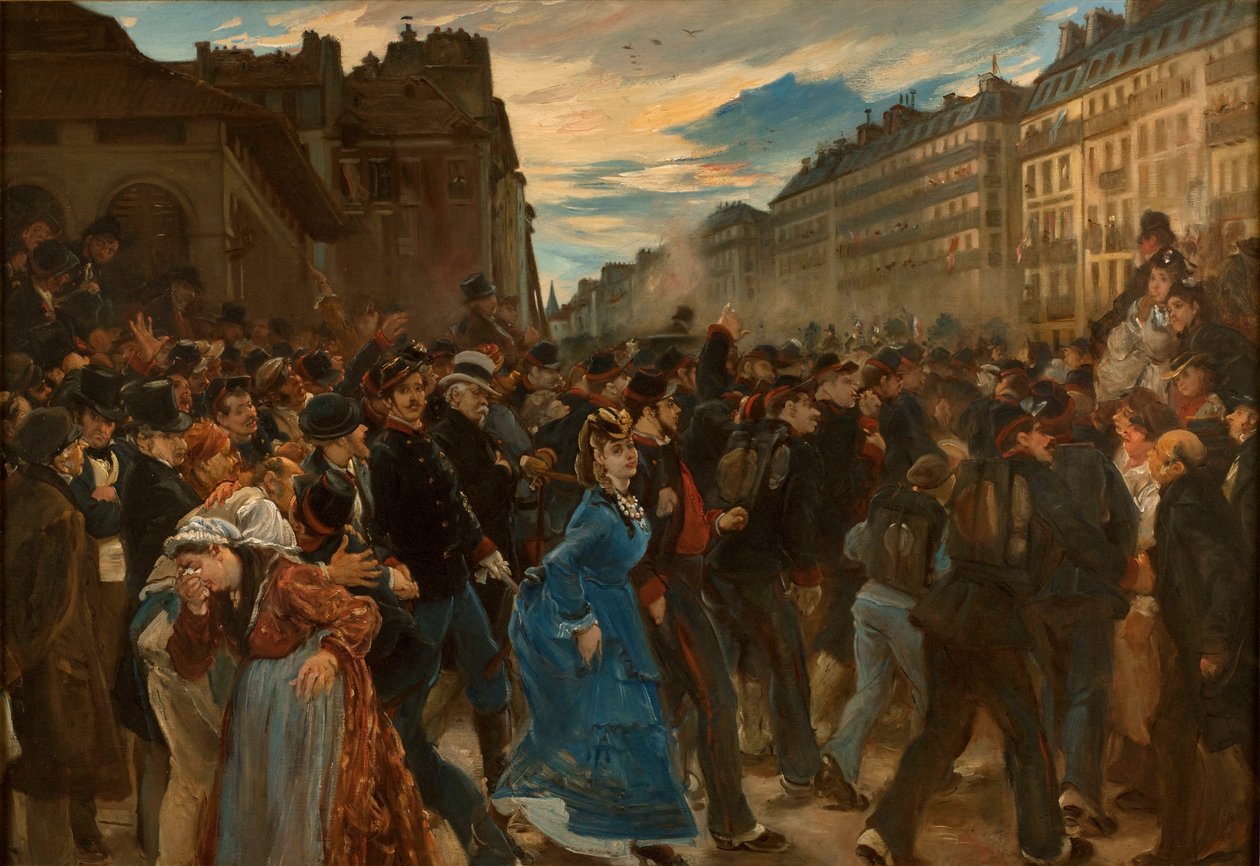 Garde-matkapuhelimen lähtö heinäkuussa 1870, noin 1879. tekijältä Alfred Dehodencq