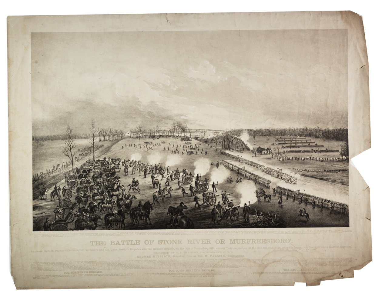 Battle for Stone River tai Murfreesboro, 1863 tekijältä Alfred E. Mathews