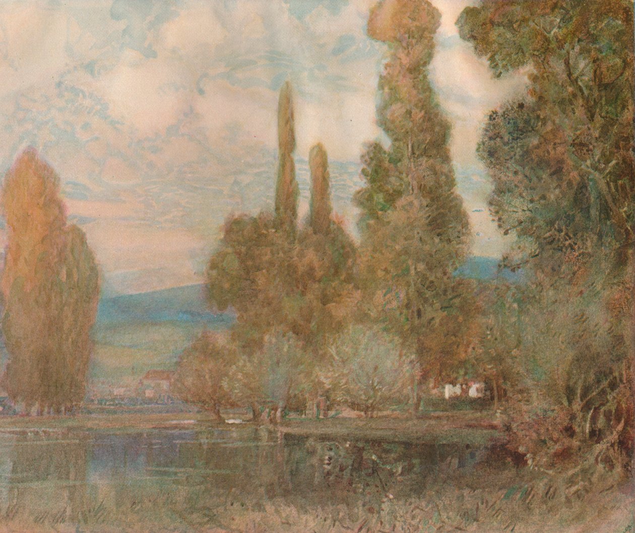 Järven reunalla, 1800-luku, 1911 tekijältä Alfred East
