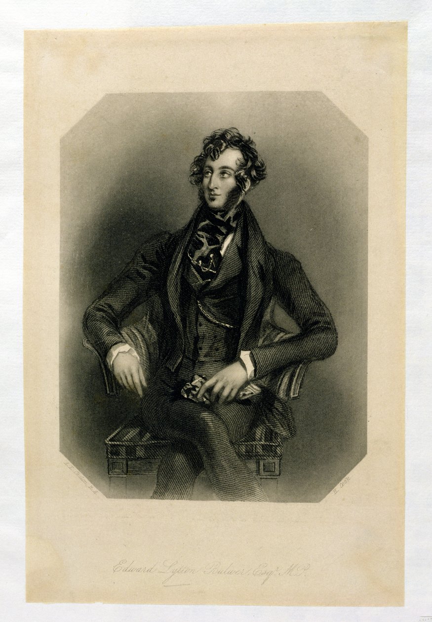 Edward Lytton Bulwer (1803-73), kaiverrus H. Cook tekijältä Alfred Edward Chalon