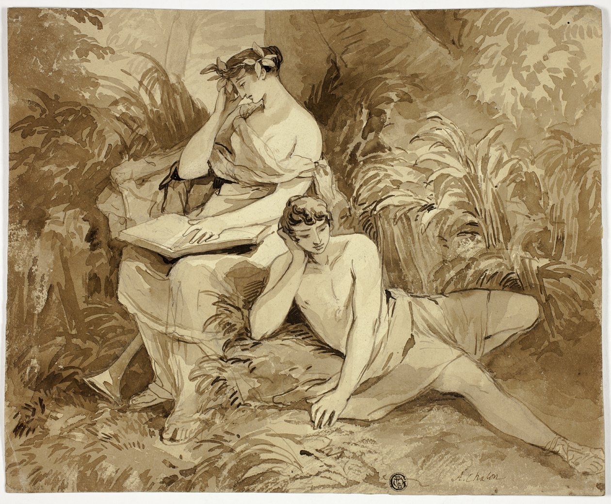Muse ja runoilija tekijältä Alfred Edward Chalon