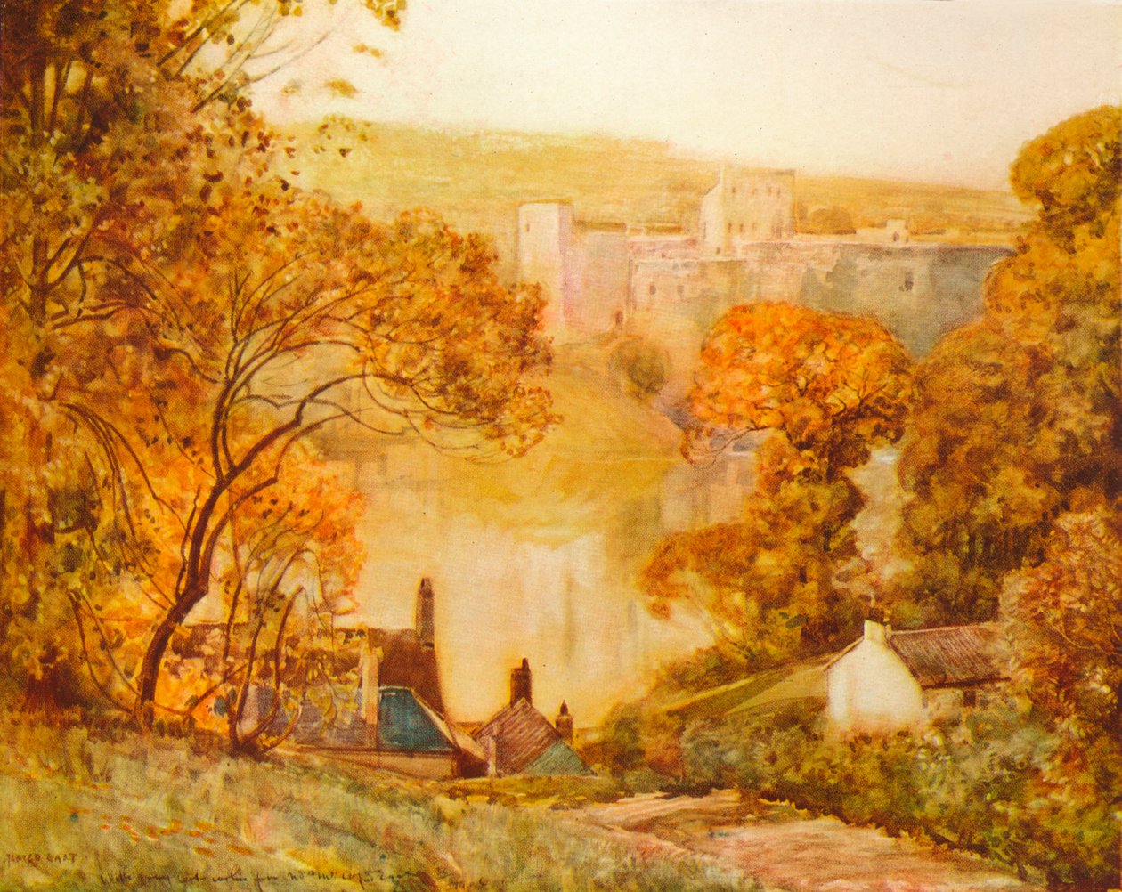 Chepstow Castle, On The Wye, vuodelta 1910 tekijältä Alfred East