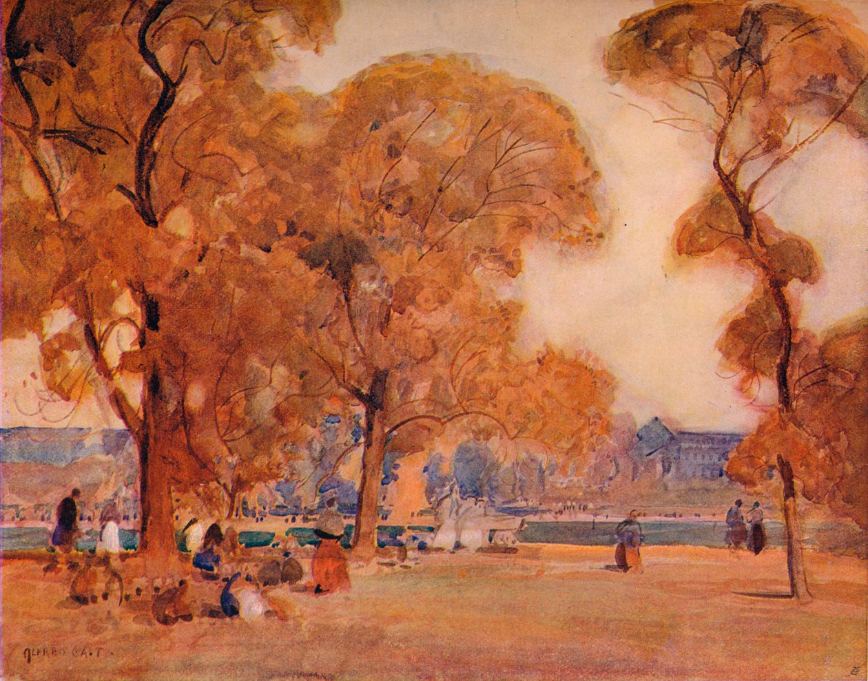 Puistossa, c1864-1906, 1906. tekijältä Alfred East