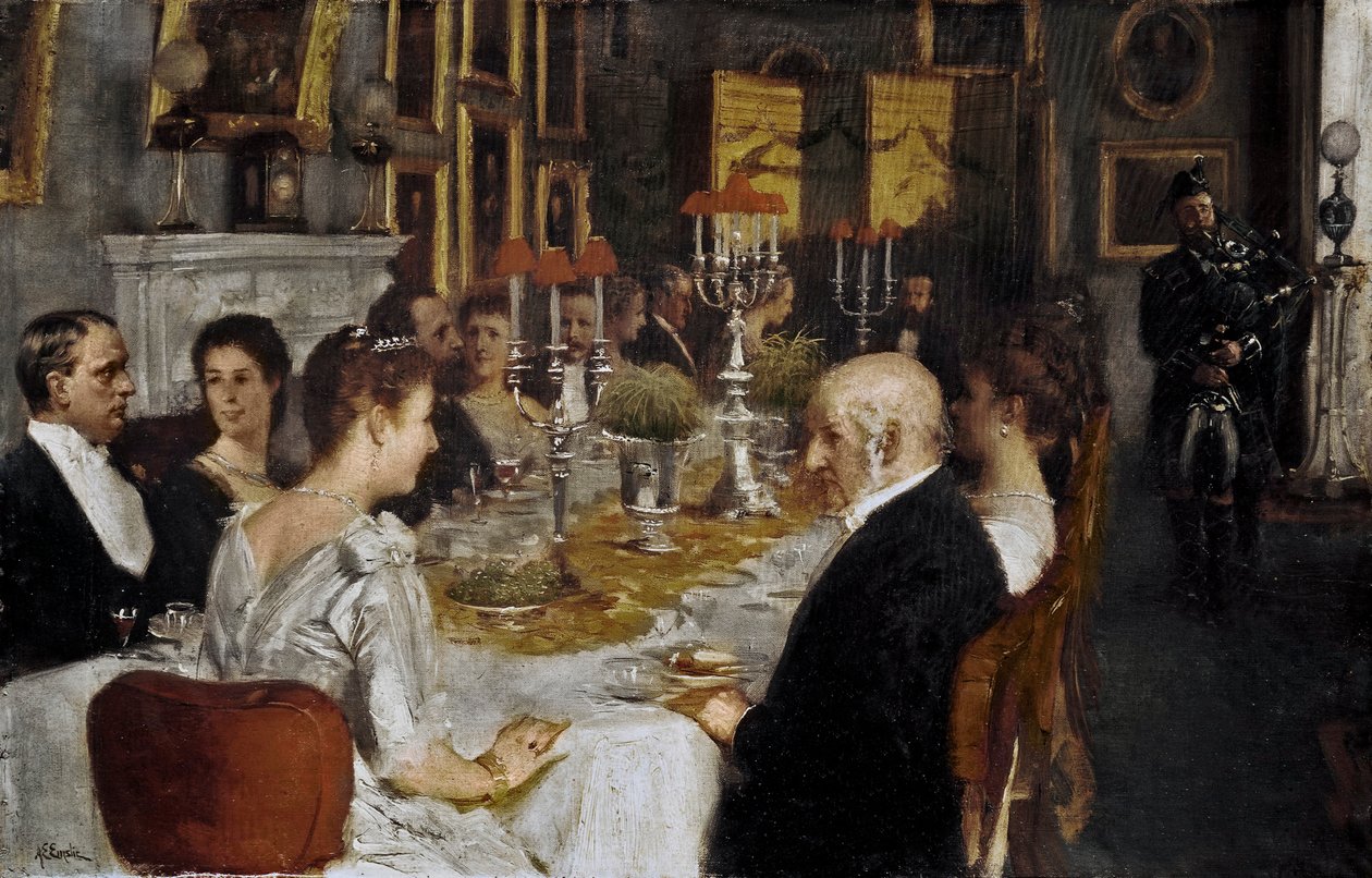 Illallinen Haddo Housessa tekijältä Alfred Edward Emslie