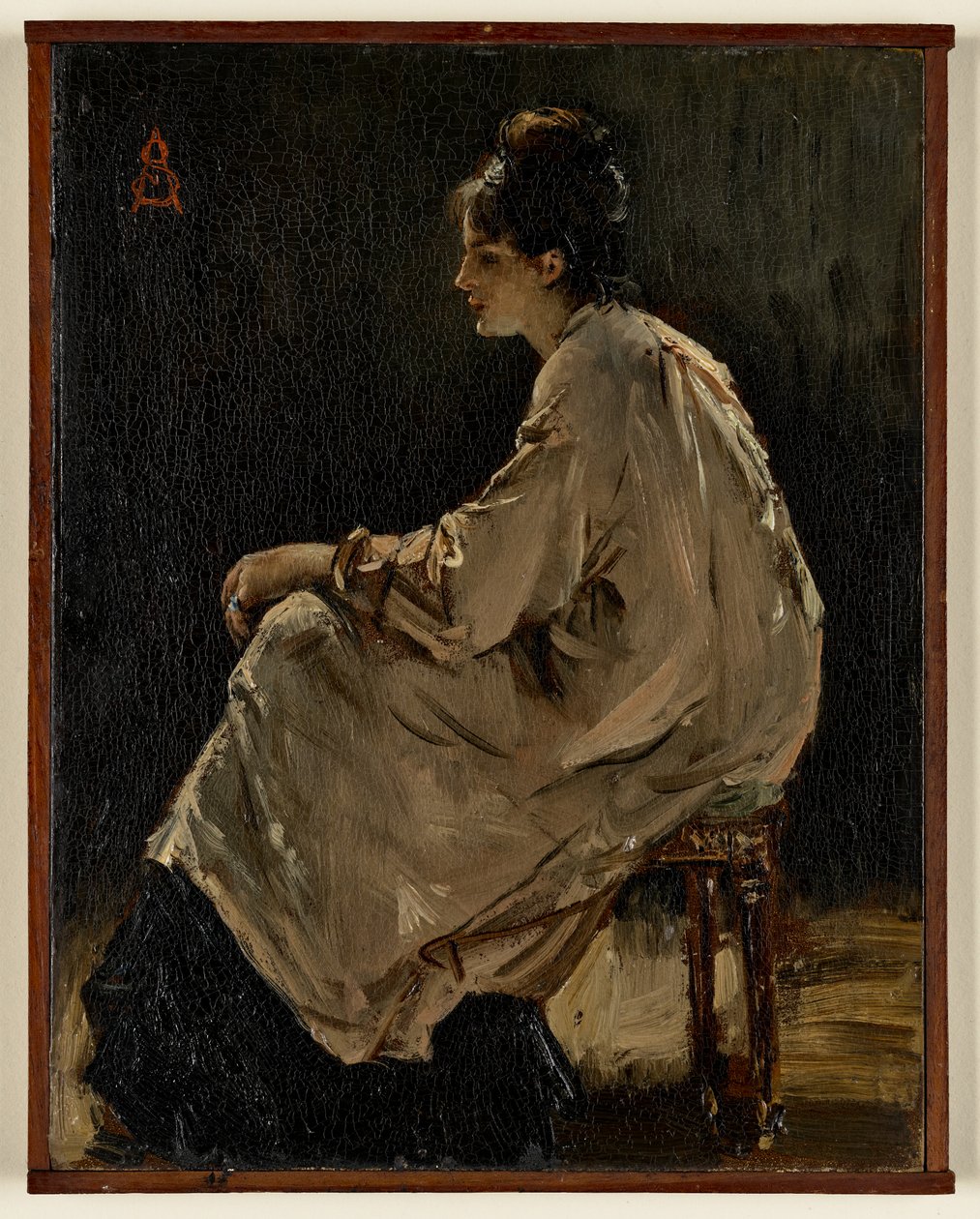 Istuva tyttö tekijältä Alfred Emile Leopold Joseph Victor Stevens