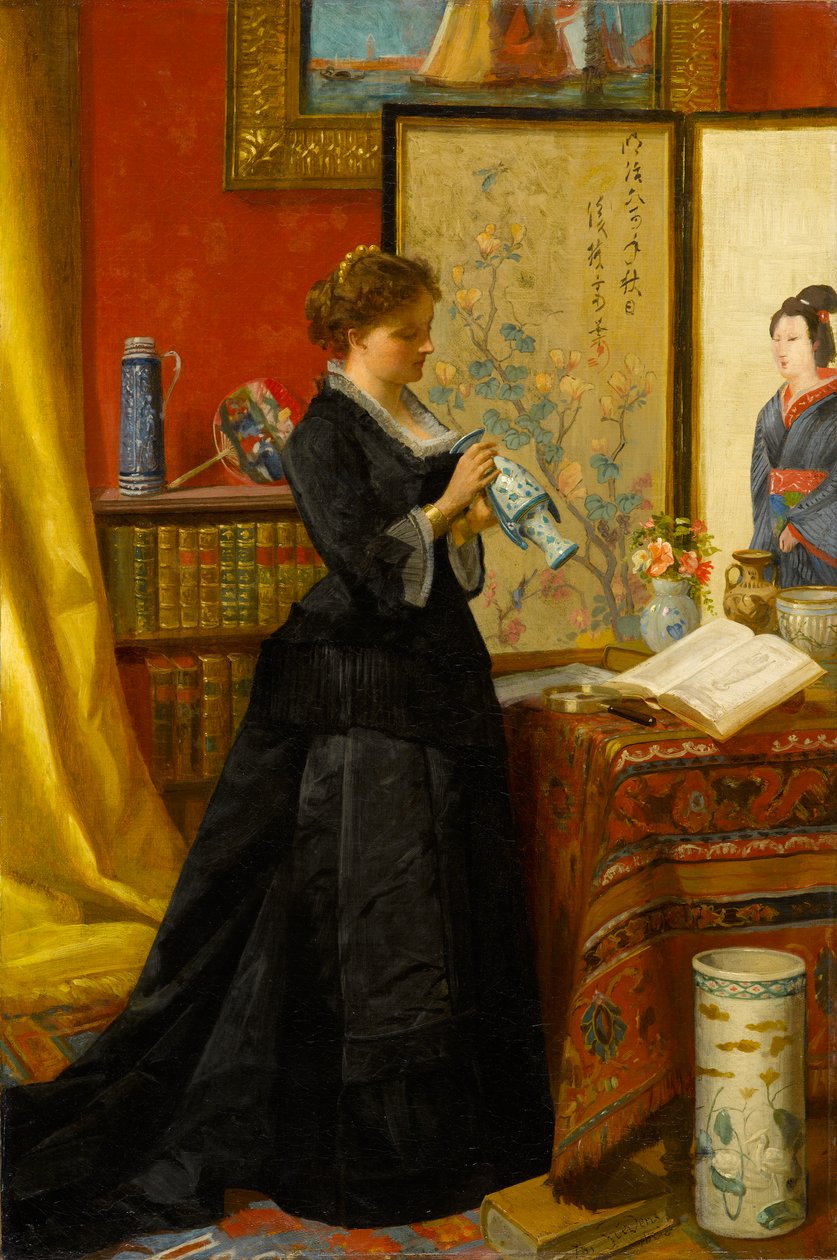 Posliininkeräilijä, 1868 tekijältä Alfred Emile Stevens