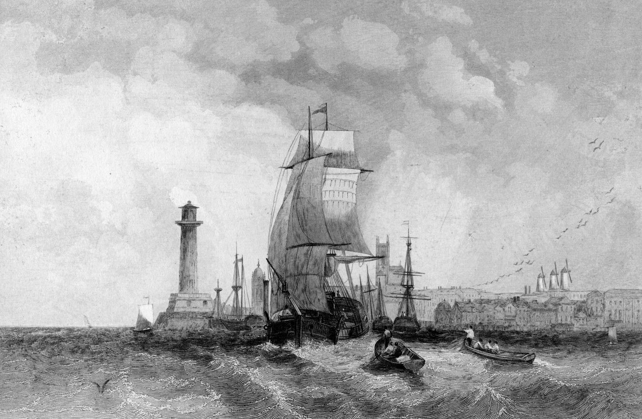 Margate, Kent, kaiverrus Henry Wallis, n. 1830 tekijältä Alfred Gomersal Vickers