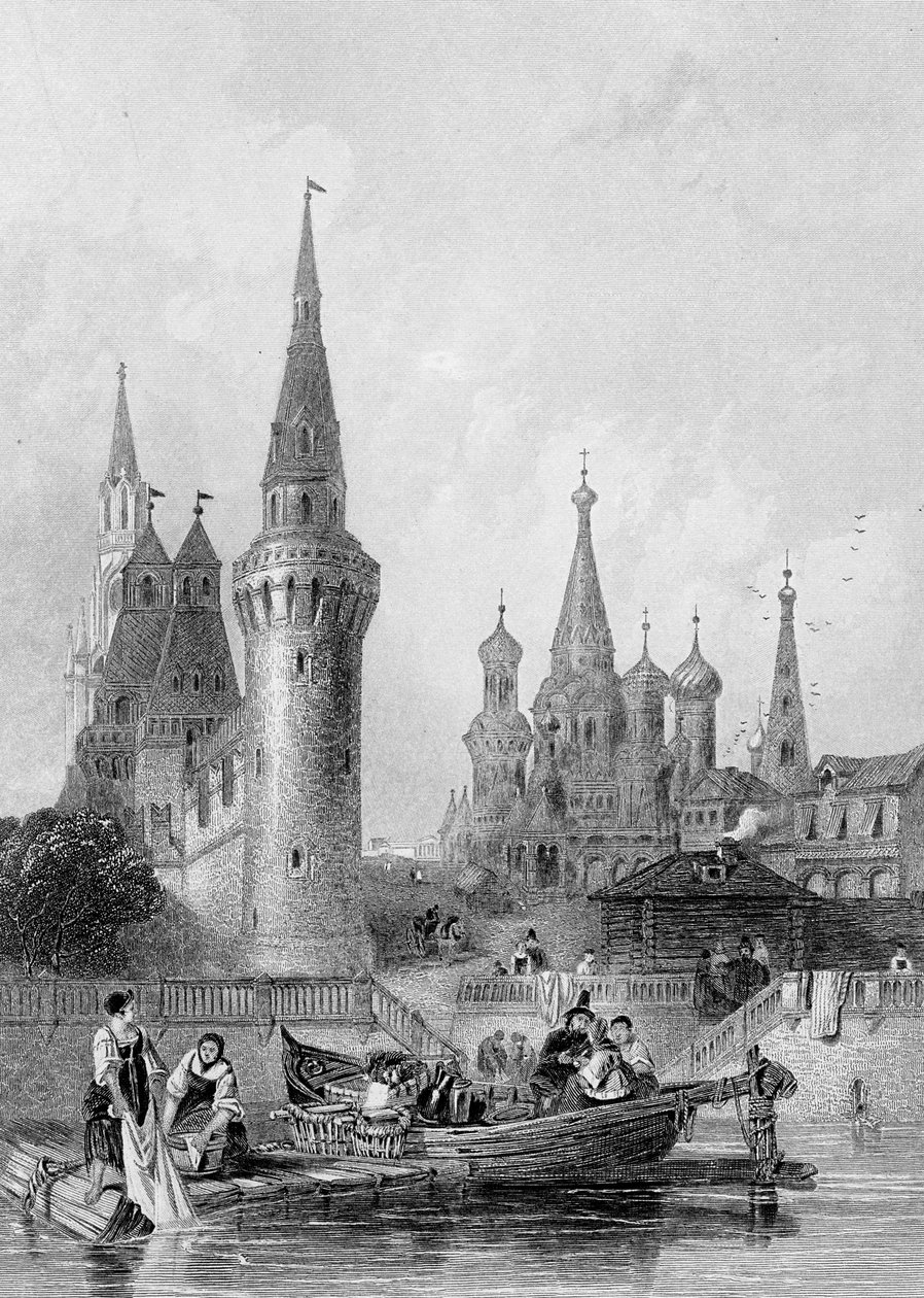 Vasili Blagennoin kirkko, Moskova, kaiverrus J. H. Kernot, n. 1844 tekijältä Alfred Gomersal Vickers