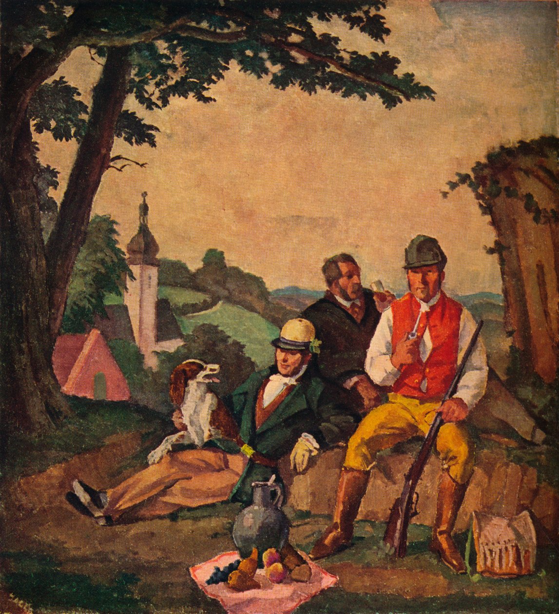 "Metsästyspiknik", vuodelta 1926 tekijältä Alfred Hagel