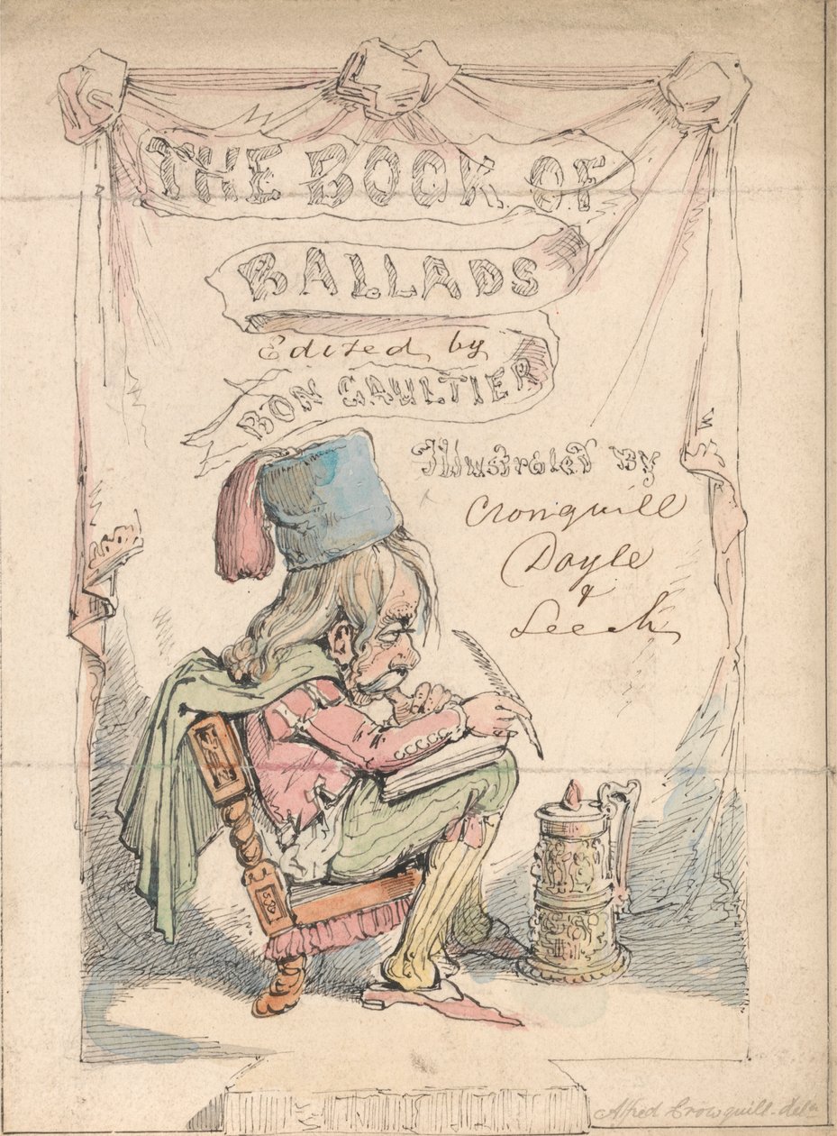 Alkuperäinen etukappale teokselle Book of Ballads (Bon Gaultier) tekijältä Alfred Henry Forrester