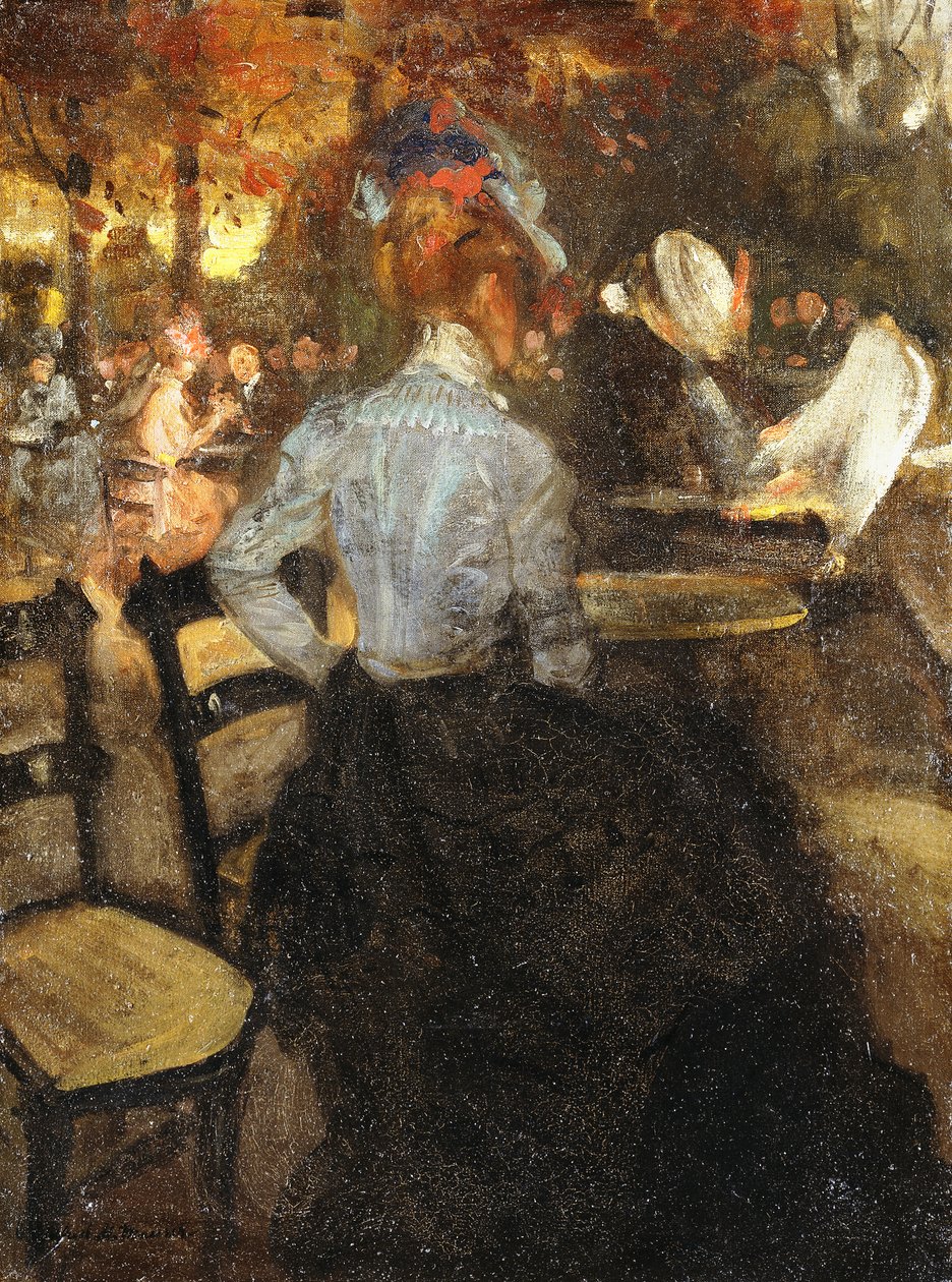 Kahvila, noin 1900 tekijältä Alfred Henry Maurer