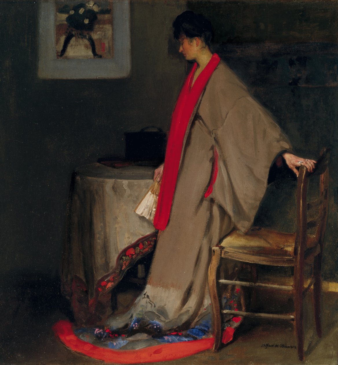 Nuori nainen kimonossa, noin 1901 tekijältä Alfred Henry Maurer