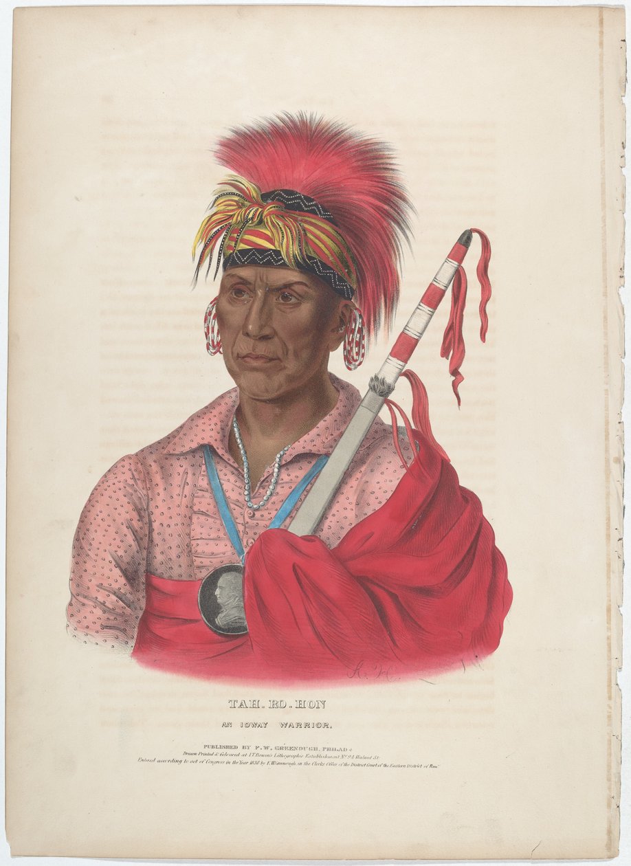 Tah-Ro-Hon, Iowayn soturi tekijältä Alfred Hoffy, after Charles Bird King