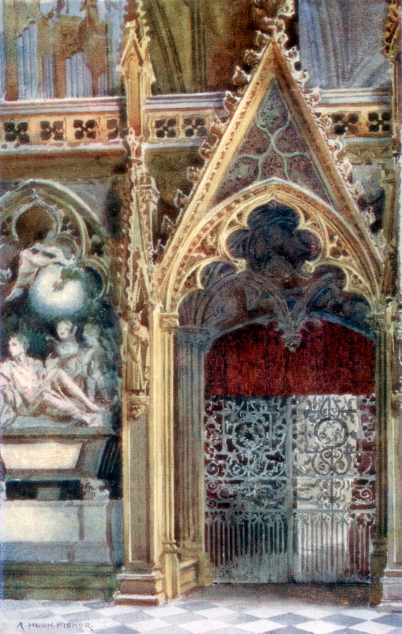 Sisäänkäynti kuoroon, Westminster Abbey, 1902 tekijältä Alfred Hugh Fisher