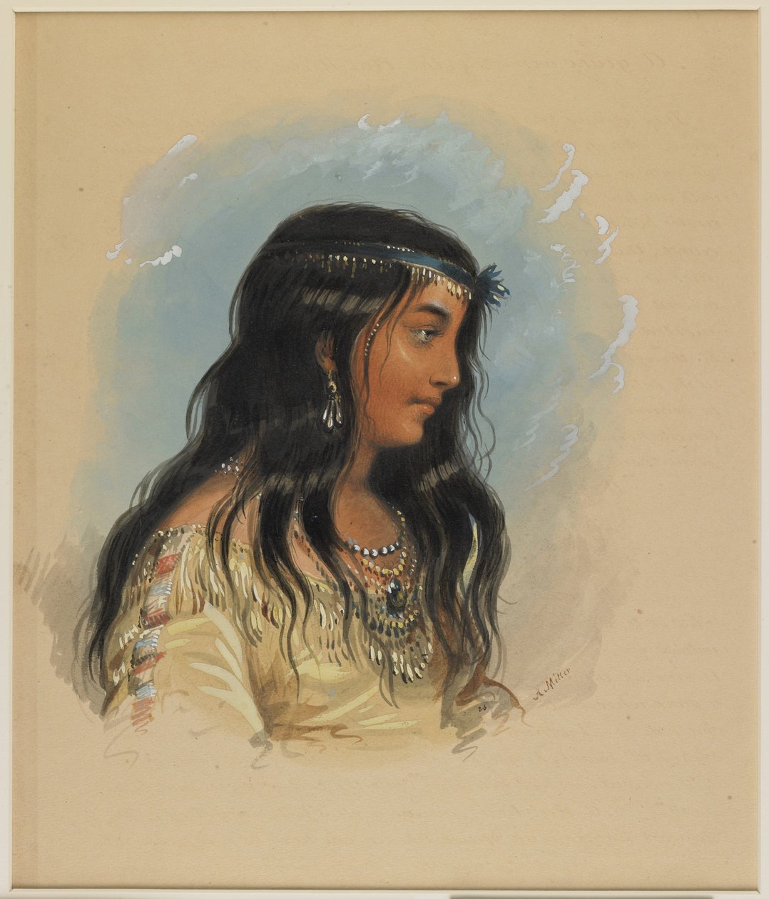 Nuori Flathead-heimon nainen tekijältä Alfred Jacob Miller