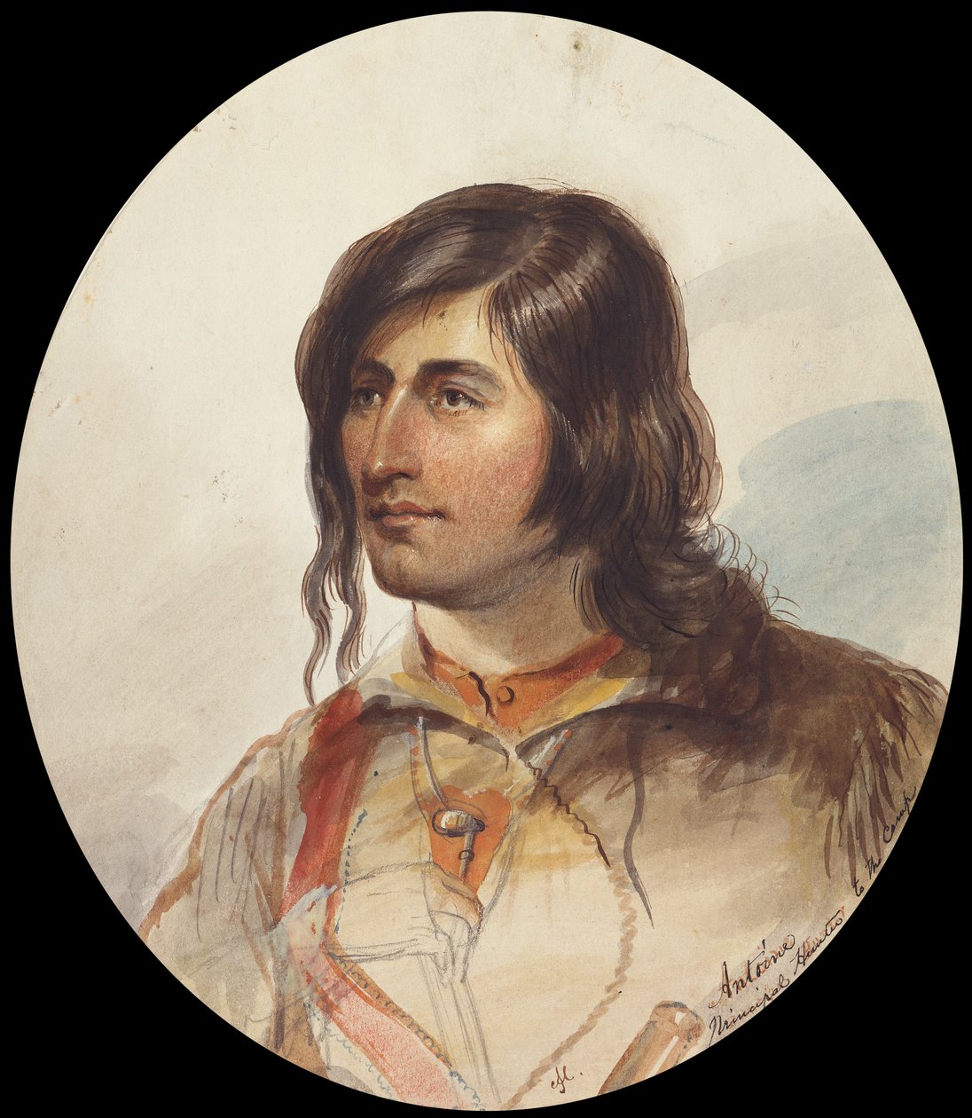 Antoine, johtava metsästäjä, n. 1837 (akvarelli paperille) tekijältä Alfred Jacob Miller