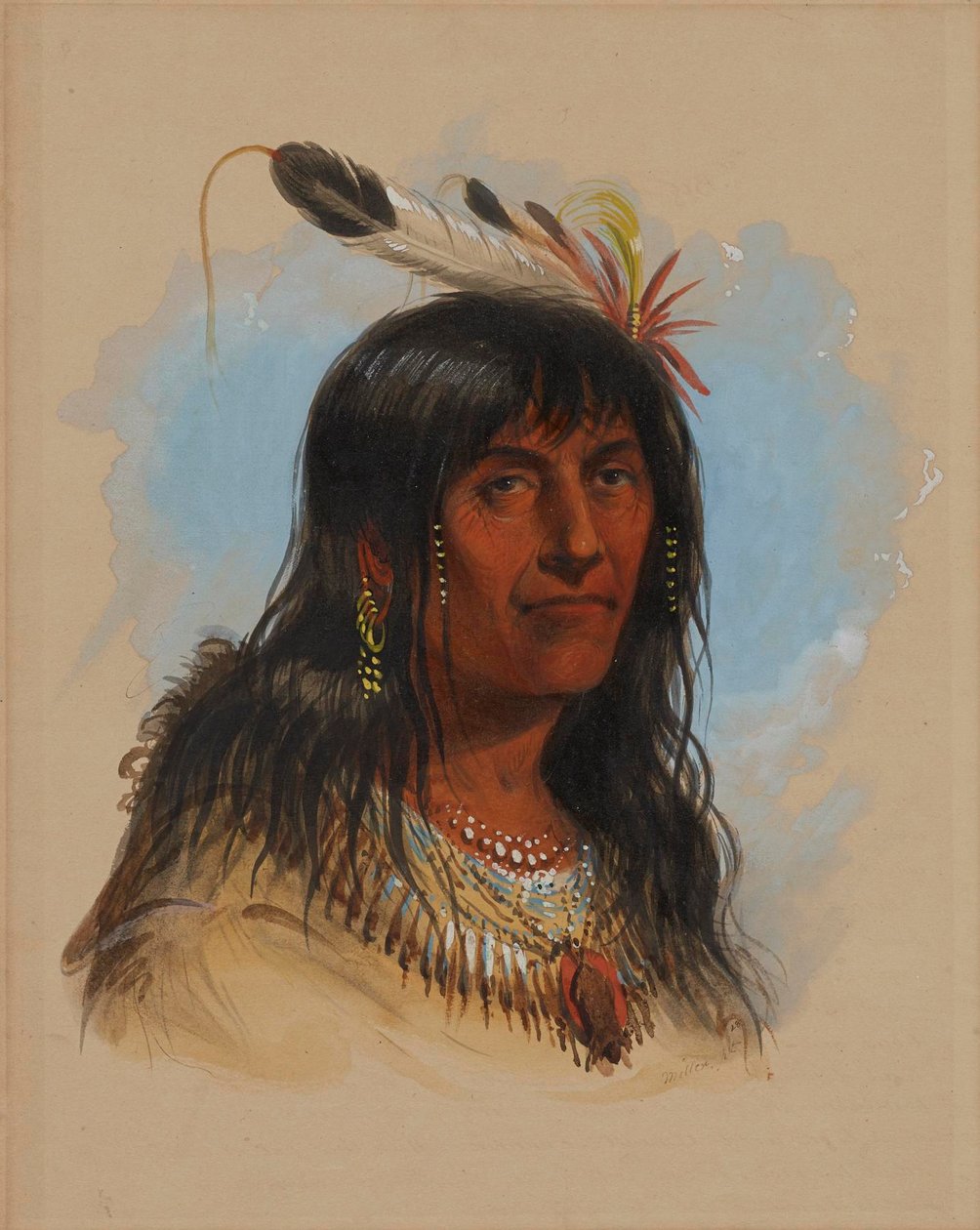 "Big Bowl" (Crow-päällikkö) tekijältä Alfred Jacob Miller