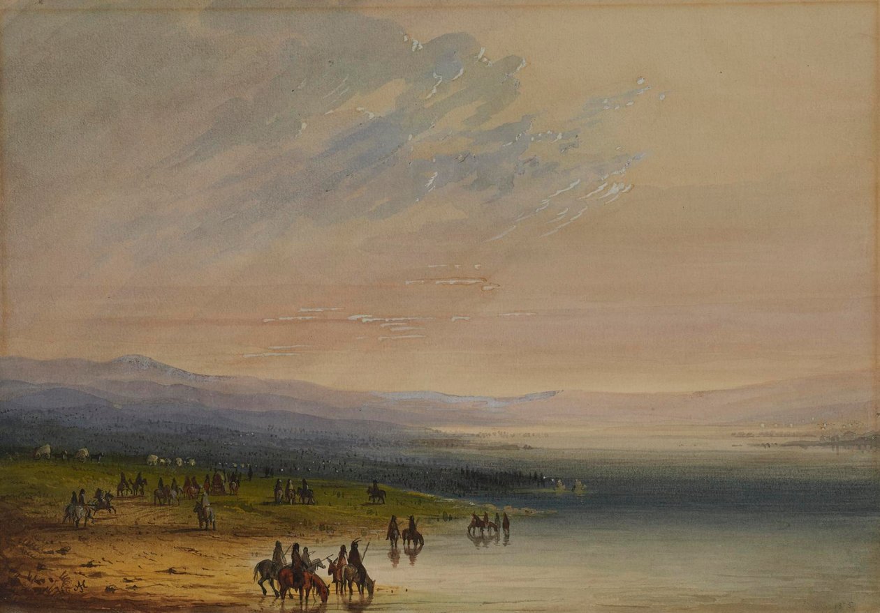 Asuntovaunu Platte-joella tekijältä Alfred Jacob Miller