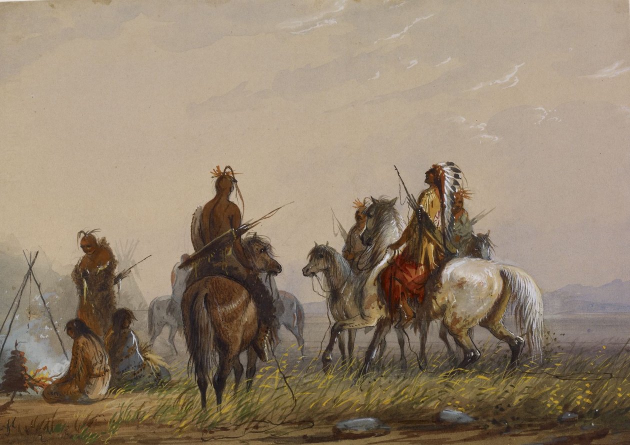 Retki villihevosten pyydystämiseksi – Sioux tekijältä Alfred Jacob Miller