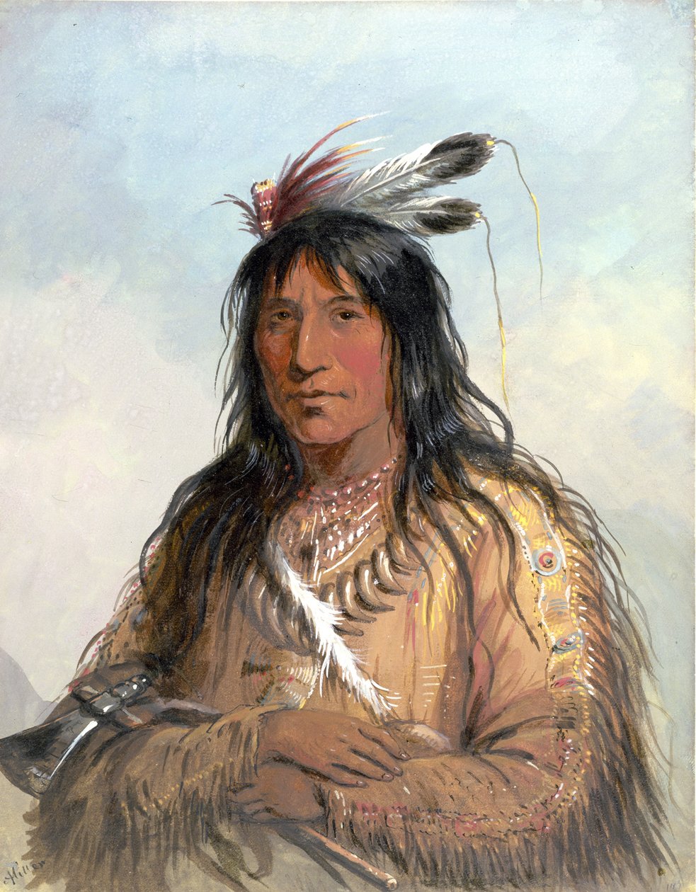 Matau-Tathoncan, "Bull Bearin", päätutkielma - Ogillalah [sic] tekijältä Alfred Jacob Miller