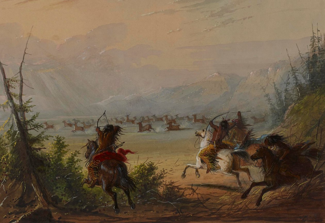 Hirvenmetsästys tekijältä Alfred Jacob Miller