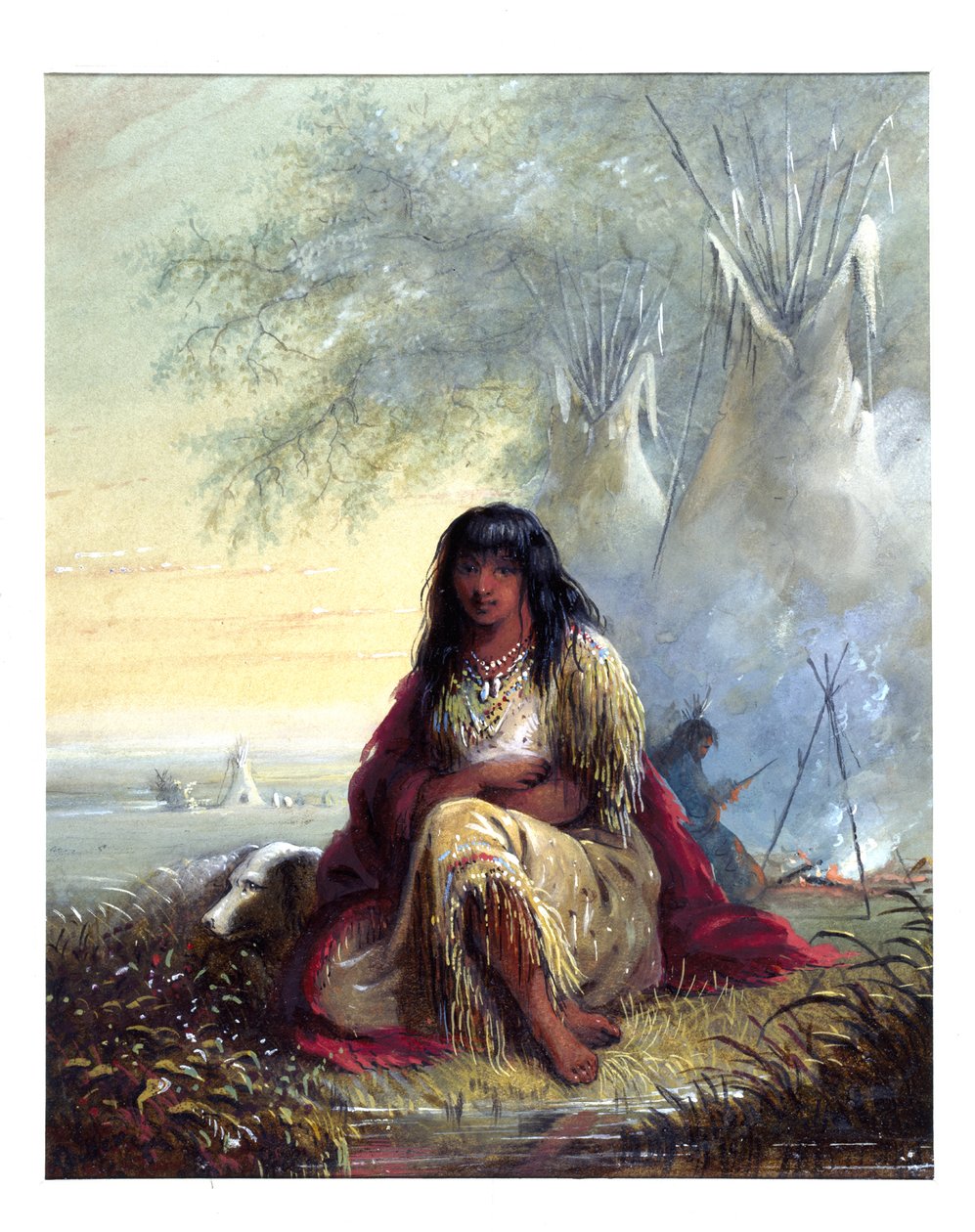 Intiaanityttö (sioux) tekijältä Alfred Jacob Miller