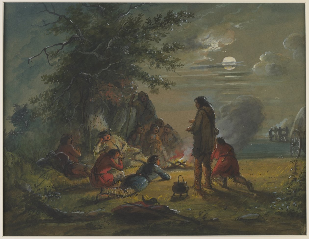Moonlight – Leirikohtaus tekijältä Alfred Jacob Miller