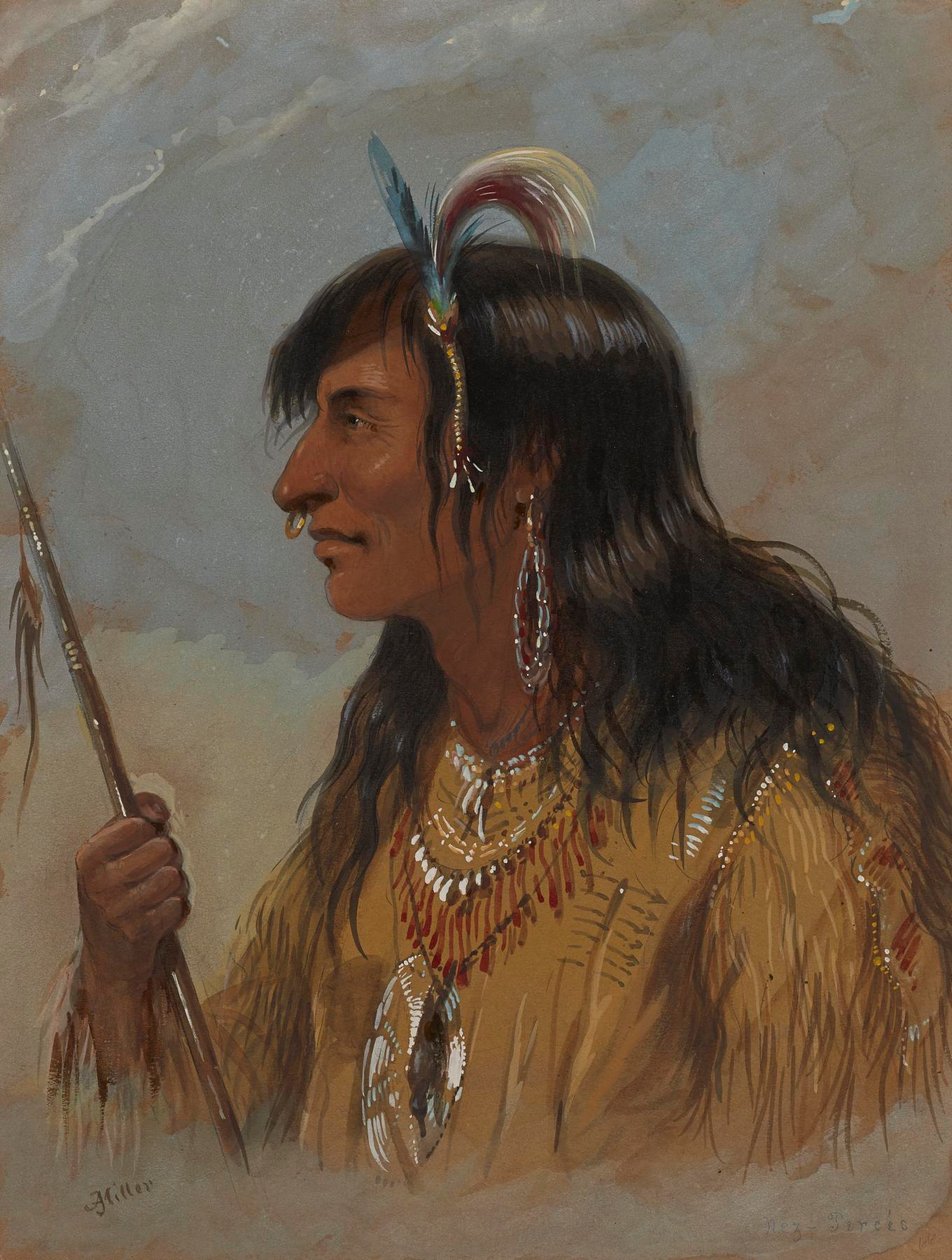 Nez Percé -intiaani tekijältä Alfred Jacob Miller