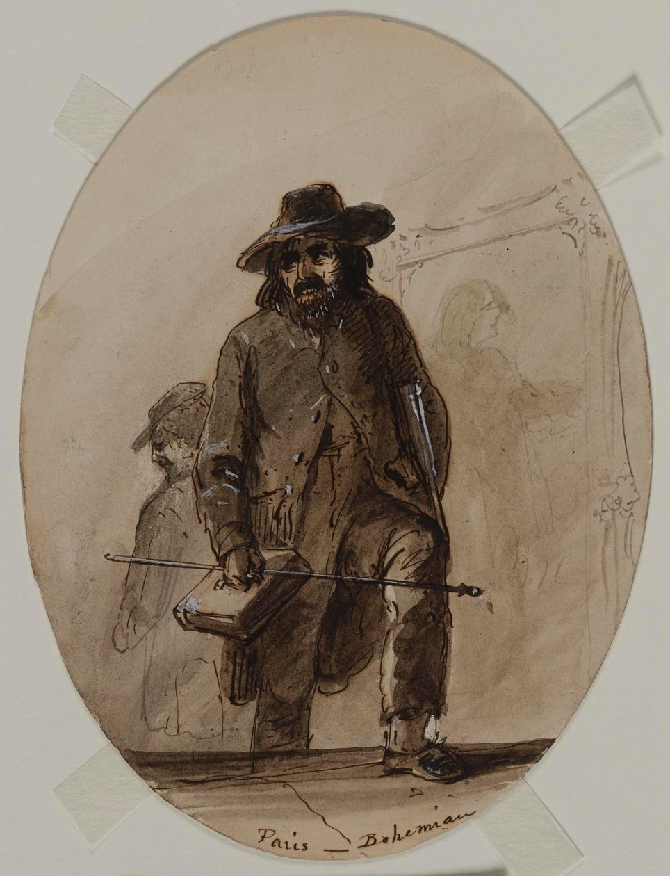 Paris, boheemi, aloitteleva Scheffer tai Delacroix tekijältä Alfred Jacob Miller